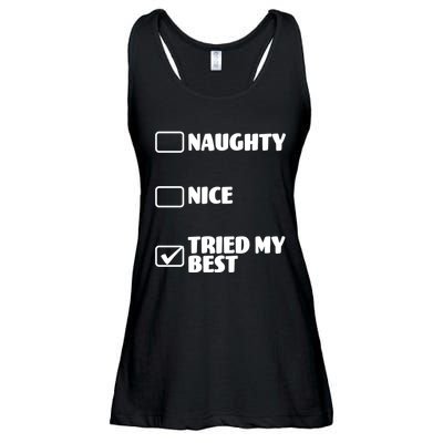 Tried My Best, Funny Check List Design Ladies Essential Flowy Tank