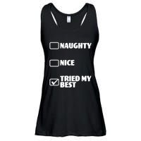 Tried My Best, Funny Check List Design Ladies Essential Flowy Tank