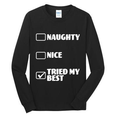 Tried My Best, Funny Check List Design Tall Long Sleeve T-Shirt