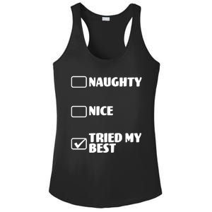 Tried My Best, Funny Check List Design Ladies PosiCharge Competitor Racerback Tank