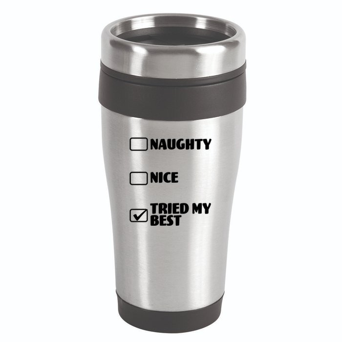 Tried My Best, Funny Check List Design 16oz Travel Tumbler