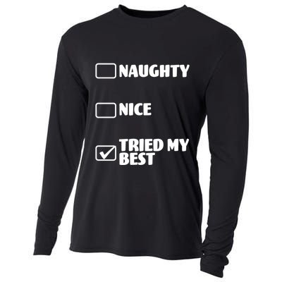 Tried My Best, Funny Check List Design Cooling Performance Long Sleeve Crew