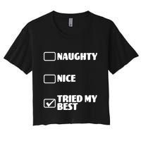 Tried My Best, Funny Check List Design Crop Top