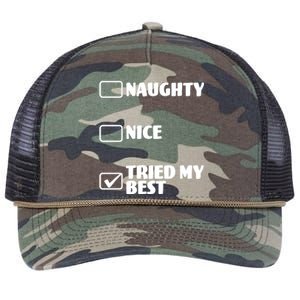 Tried My Best, Funny Check List Design Retro Rope Trucker Hat Cap