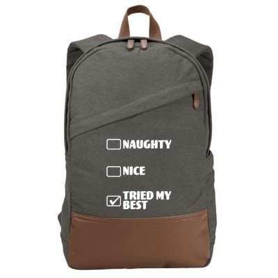Tried My Best, Funny Check List Design Cotton Canvas Backpack