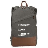 Tried My Best, Funny Check List Design Cotton Canvas Backpack
