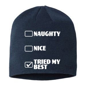 Tried My Best, Funny Check List Design Sustainable Beanie