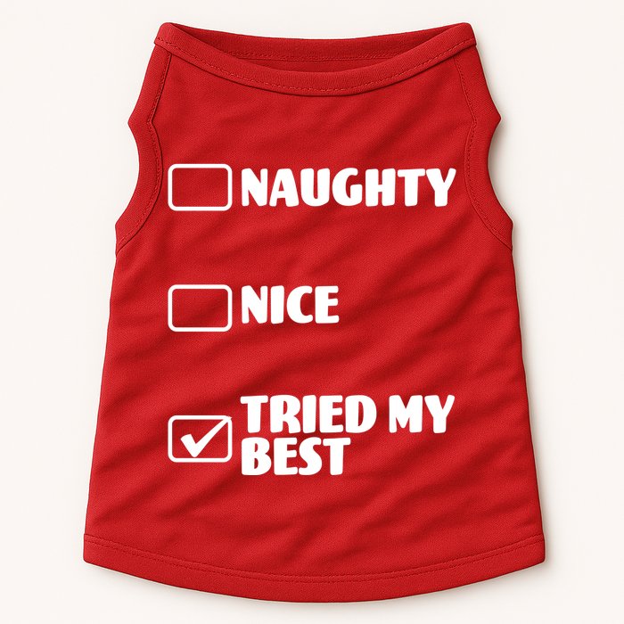Tried My Best, Funny Check List Design Doggie Tank