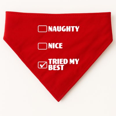 Tried My Best, Funny Check List Design USA-Made Doggie Bandana