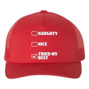 Tried My Best, Funny Check List Design Yupoong Adult 5-Panel Trucker Hat