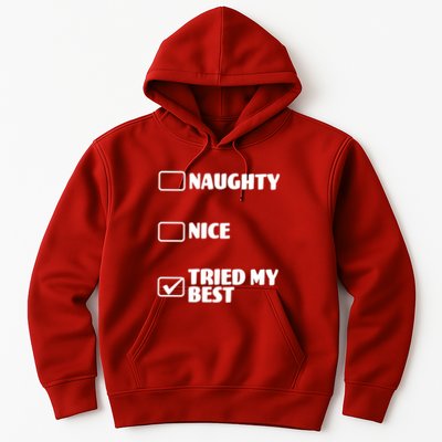 Tried My Best, Funny Check List Design Hoodie