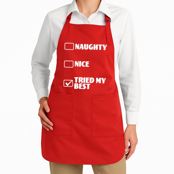 Tried My Best, Funny Check List Design Apron