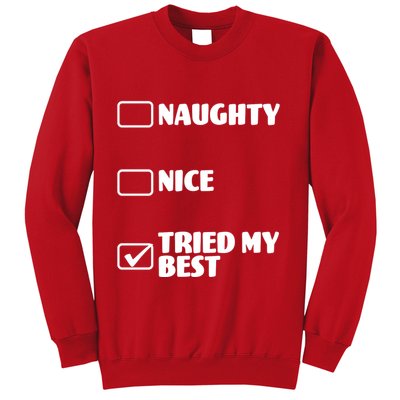 Tried My Best, Funny Check List Design Sweatshirt