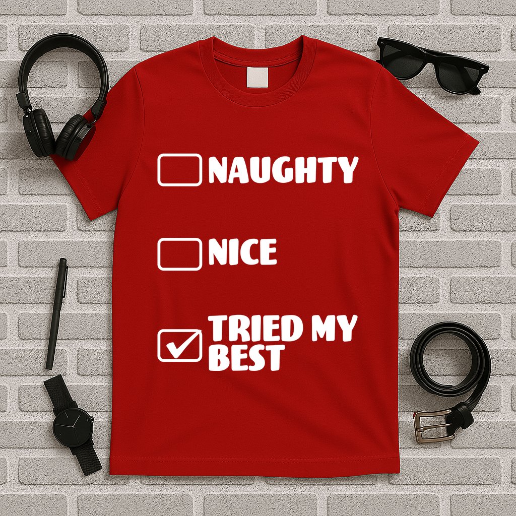 Tried My Best, Funny Check List Design T-Shirt