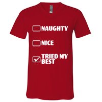 Tried My Best, Funny Check List Design V-Neck T-Shirt