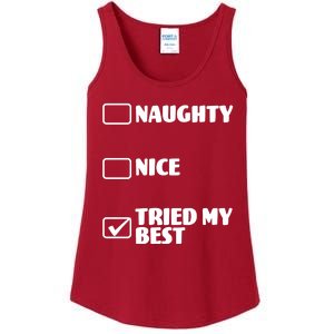 Tried My Best, Funny Check List Design Ladies Essential Tank