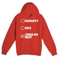 Tried My Best, Funny Check List Design Premium Pullover Hoodie