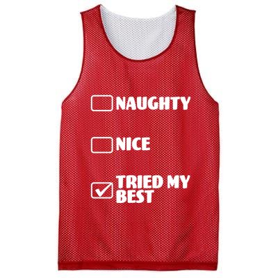 Tried My Best, Funny Check List Design Mesh Reversible Basketball Jersey Tank