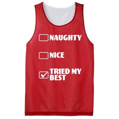 Tried My Best, Funny Check List Design Mesh Reversible Basketball Jersey Tank