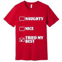 Tried My Best, Funny Check List Design Premium T-Shirt