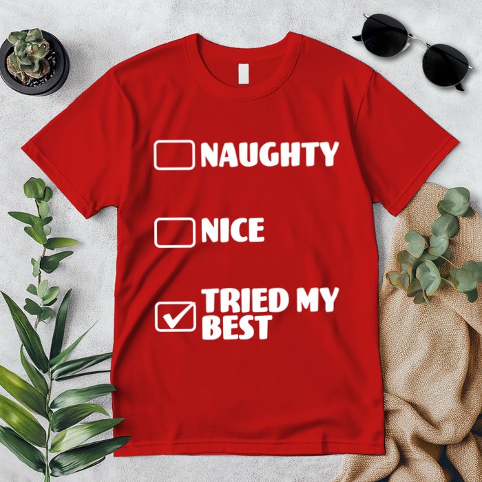 Tried My Best, Funny Check List Design Premium T-Shirt