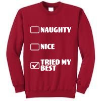 Tried My Best, Funny Check List Design Tall Sweatshirt