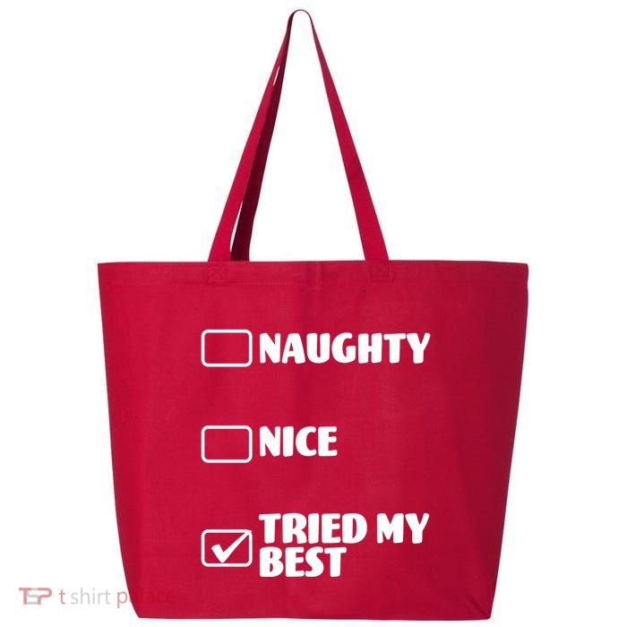 Tried My Best, Funny Check List Design 25L Jumbo Tote