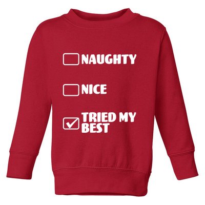 Tried My Best, Funny Check List Design Toddler Sweatshirt