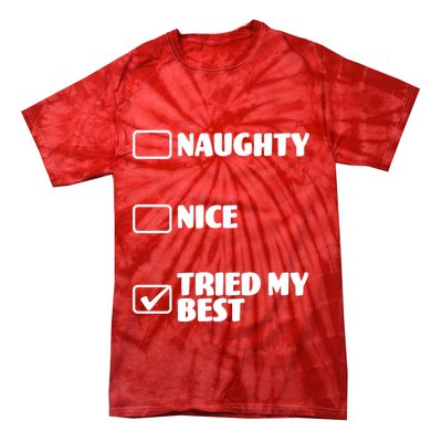 Tried My Best, Funny Check List Design Tie-Dye T-Shirt