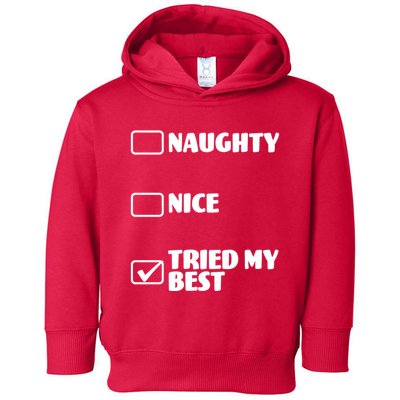 Tried My Best, Funny Check List Design Toddler Hoodie