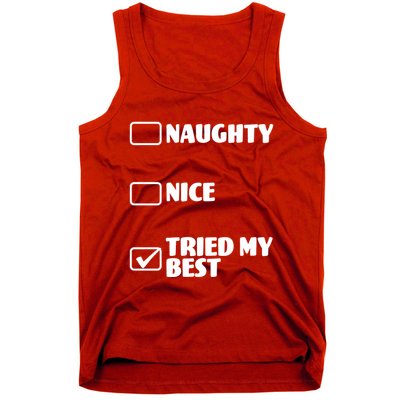 Tried My Best, Funny Check List Design Tank Top
