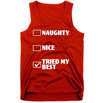 Tried My Best, Funny Check List Design Tank Top