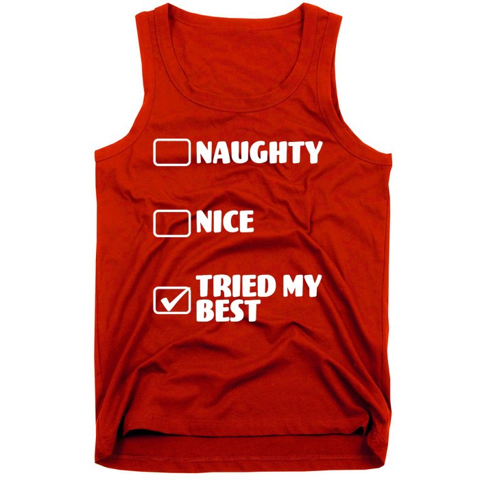 Tried My Best, Funny Check List Design Tank Top