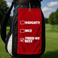 Tried My Best, Funny Check List Design Golf Towel