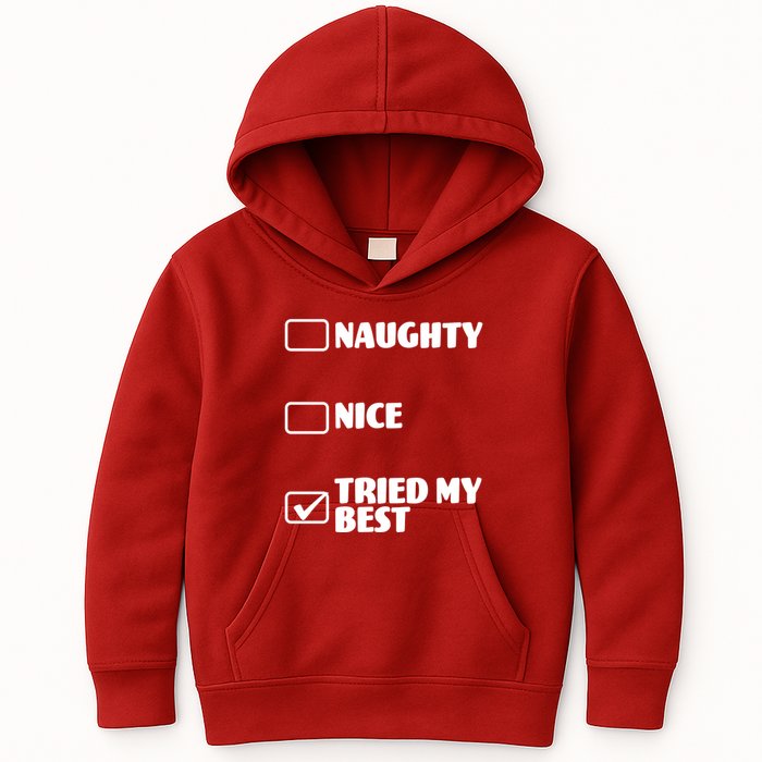 Tried My Best, Funny Check List Design Kids Hoodie