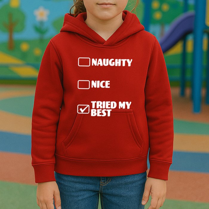 Tried My Best, Funny Check List Design Kids Hoodie