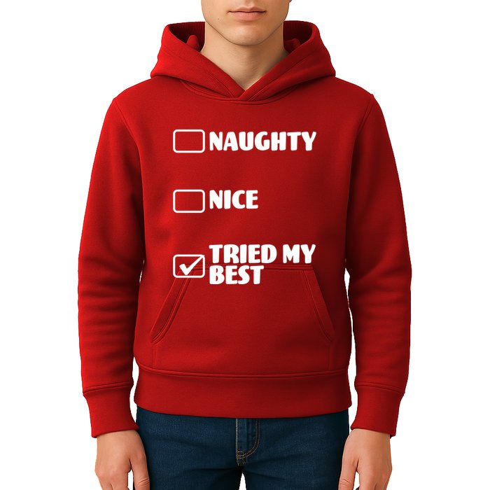 Tried My Best, Funny Check List Design Kids Hoodie
