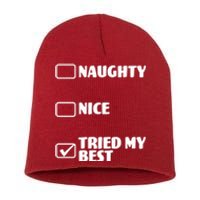 Tried My Best, Funny Check List Design Short Acrylic Beanie