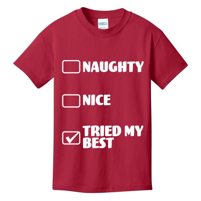 Tried My Best, Funny Check List Design Kids T-Shirt