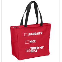 Tried My Best, Funny Check List Design Zip Tote Bag
