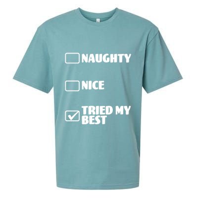Tried My Best, Funny Check List Design Sueded Cloud Jersey T-Shirt