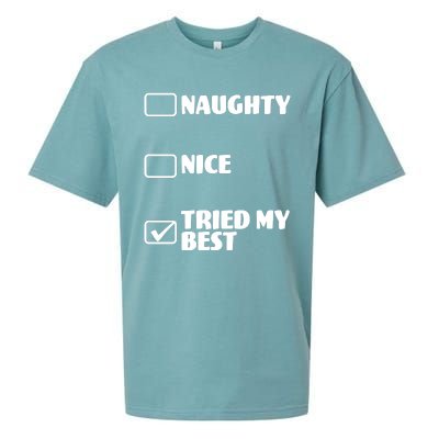 Tried My Best, Funny Check List Design Sueded Cloud Jersey T-Shirt