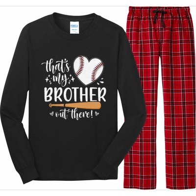 That's My Brother Out There Baseball Sister Mother's Day Long Sleeve Pajama Set