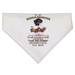 To My Badass Daughter If Fate Whispers To You You ... Dad USA-Made Doggie Bandana