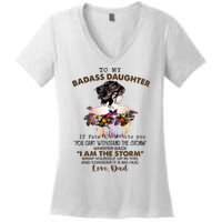 To My Badass Daughter If Fate Whispers To You You ... Dad Women's V-Neck T-Shirt