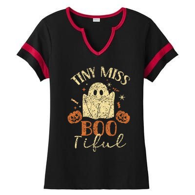 Tiny Miss Bootiful Spooky Costume Halloween Gift Ladies Halftime Notch Neck Tee