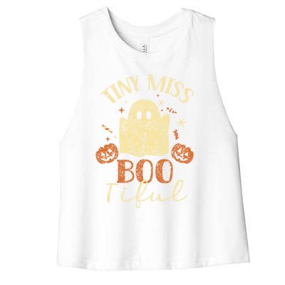 Tiny Miss Bootiful Spooky Costume Halloween Gift Women's Racerback Cropped Tank