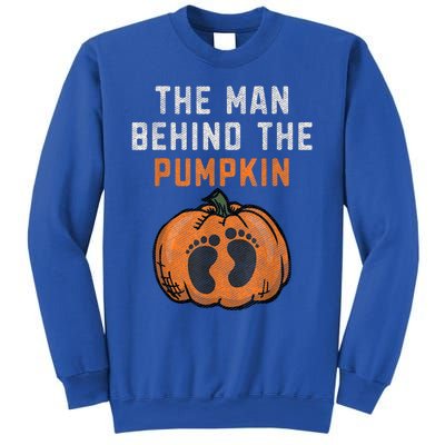 The Man Behind The Pumpkin Dad Halloween Pregnancy Reveal Sweatshirt