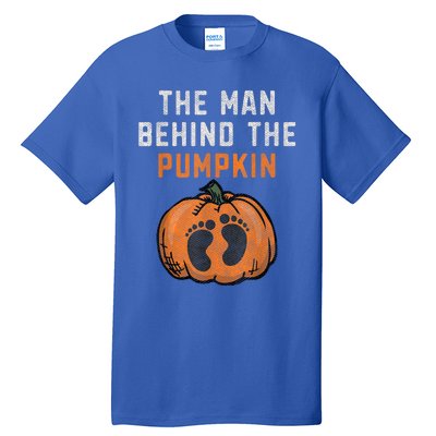 The Man Behind The Pumpkin Dad Halloween Pregnancy Reveal Tall T-Shirt