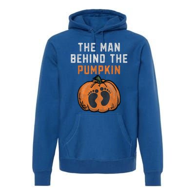 The Man Behind The Pumpkin Dad Halloween Pregnancy Reveal Premium Hoodie